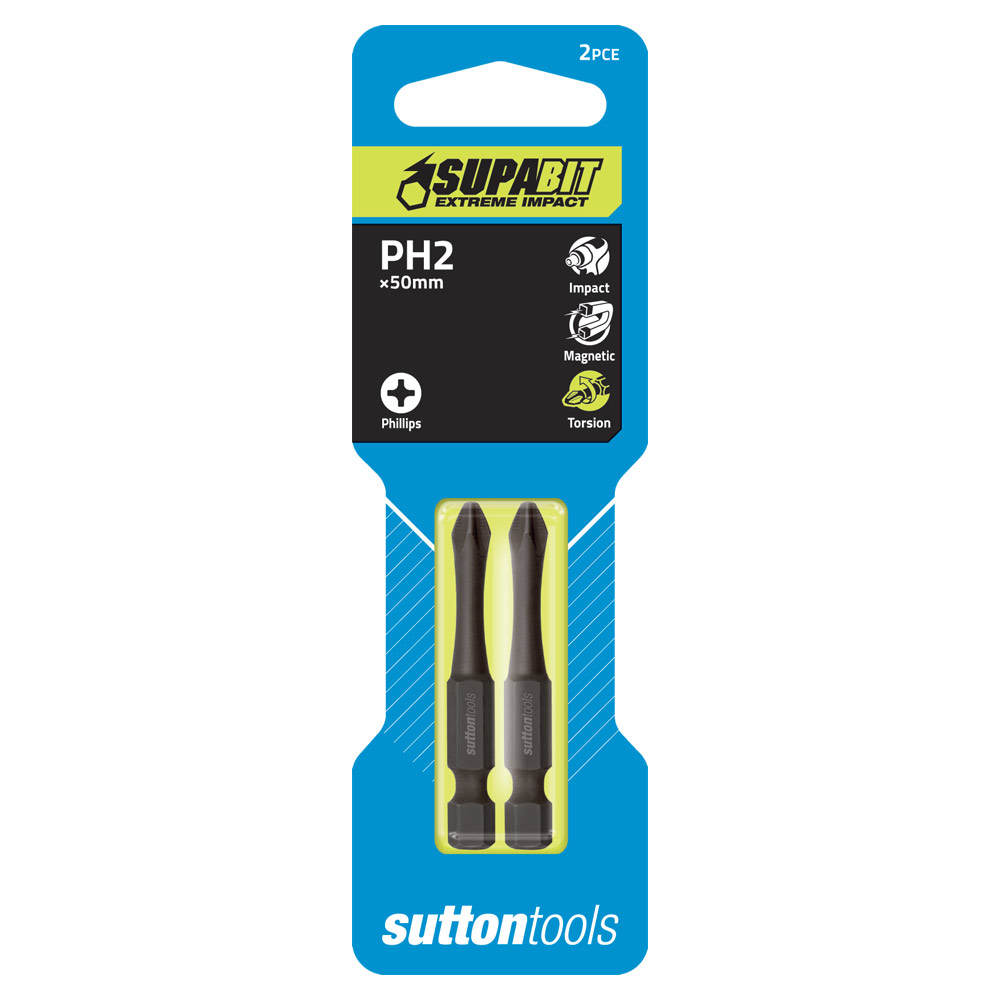 SUTTON PH2 X 100MM SUPABIT 2 PACK 